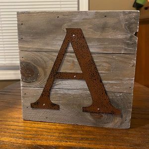 Rustic “A” letter decor